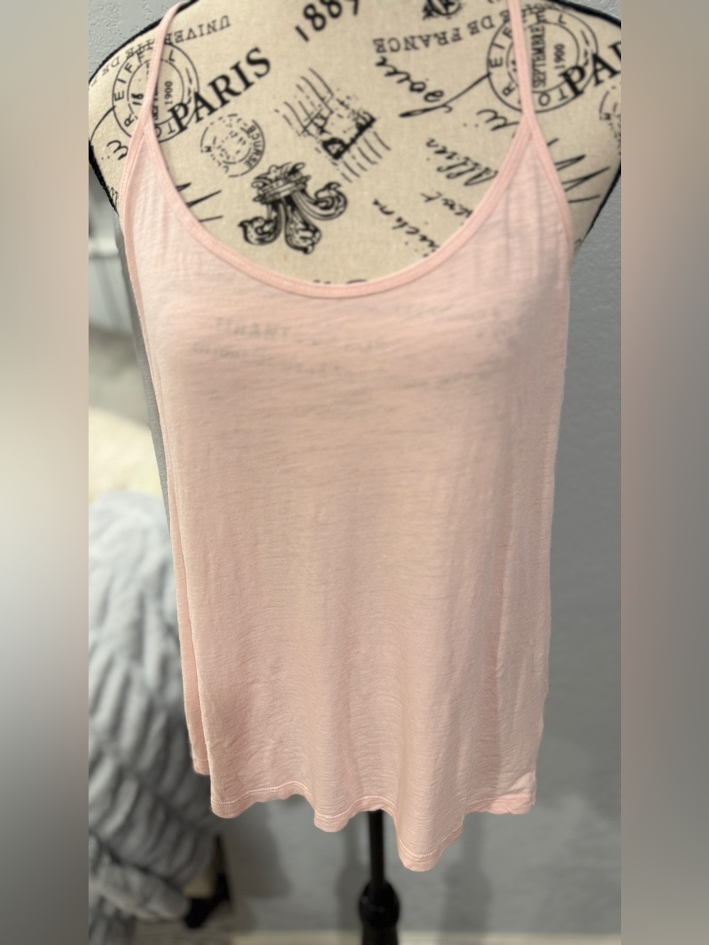 H&M Women’s Large Blush Pink Flowy Cami Tank Top | Lightweight Spaghetti Strap - Picture 4 of 7